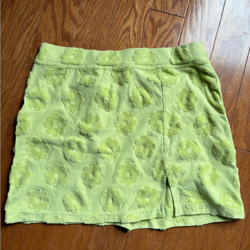 PacSun Green Floral Mini Skirt